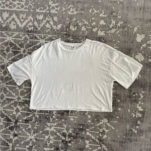 Parade White T-Shirt Cropped Dropped Shoulder Casual loose Breezy Crop Tee